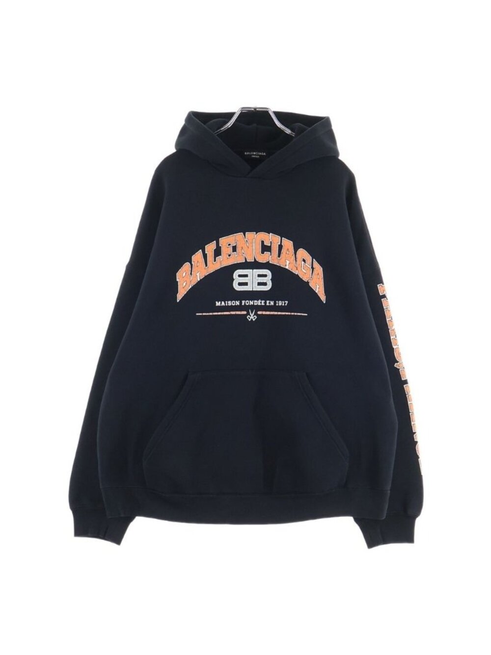Balenciaga Print Pullover Hoodie Black